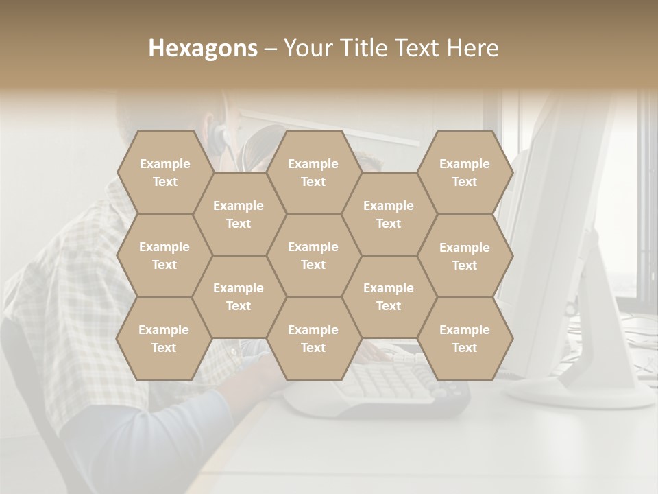 Computer Youngman Images PowerPoint Template
