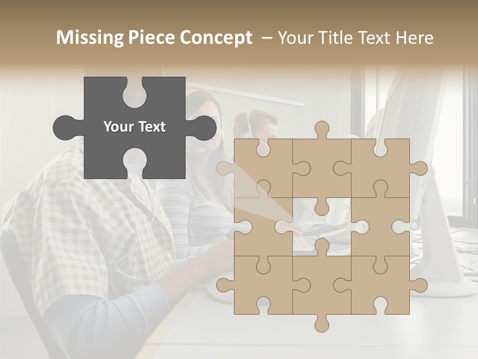 Computer Youngman Images PowerPoint Template