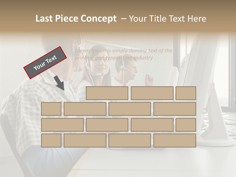 Computer Youngman Images PowerPoint Template