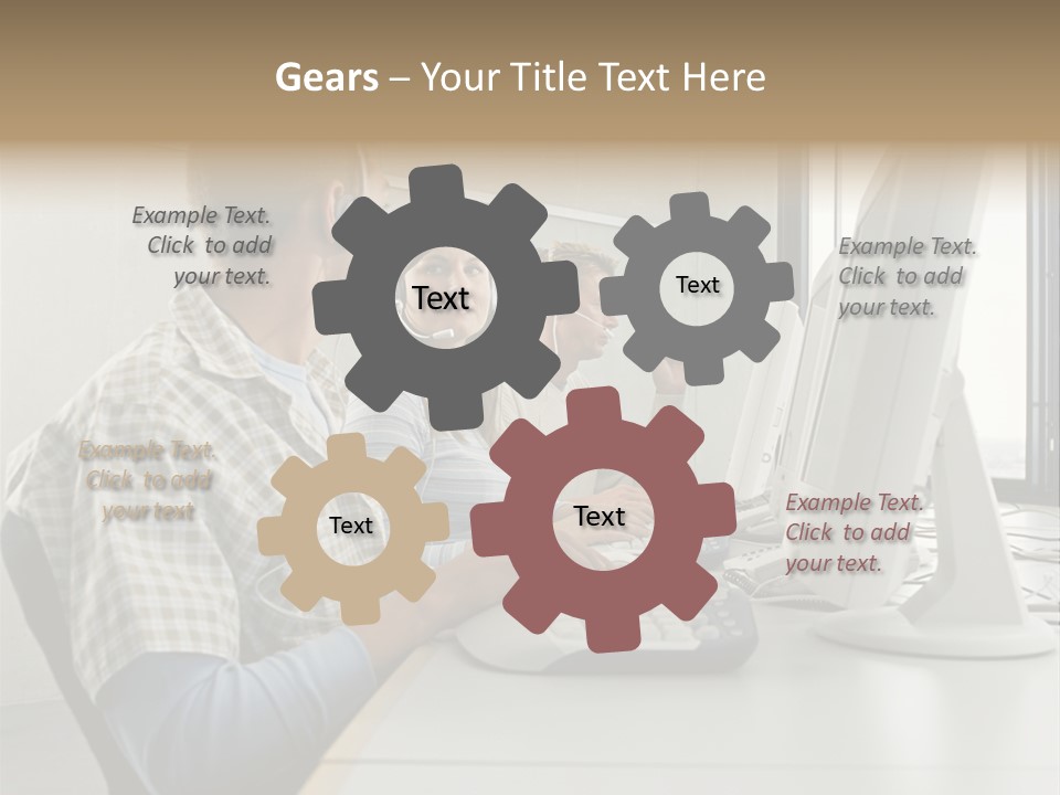 Computer Youngman Images PowerPoint Template