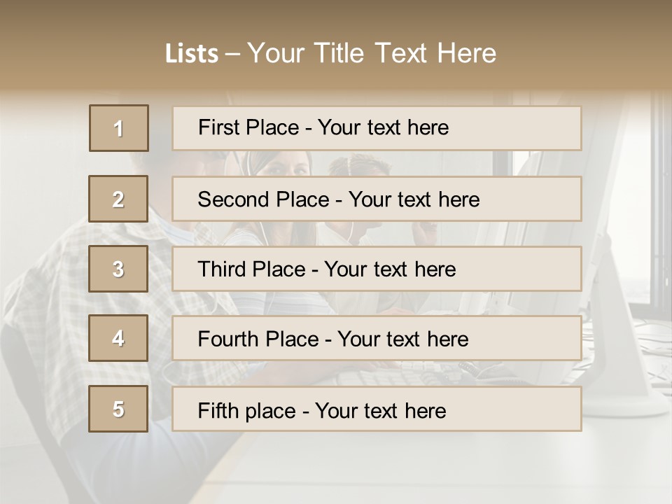 Computer Youngman Images PowerPoint Template