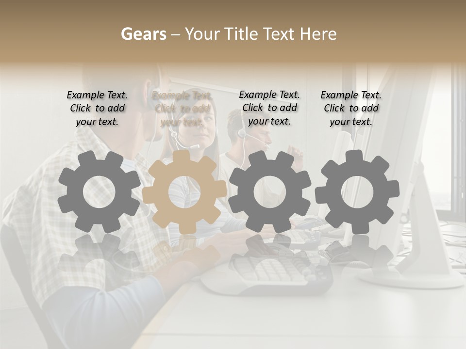 Computer Youngman Images PowerPoint Template