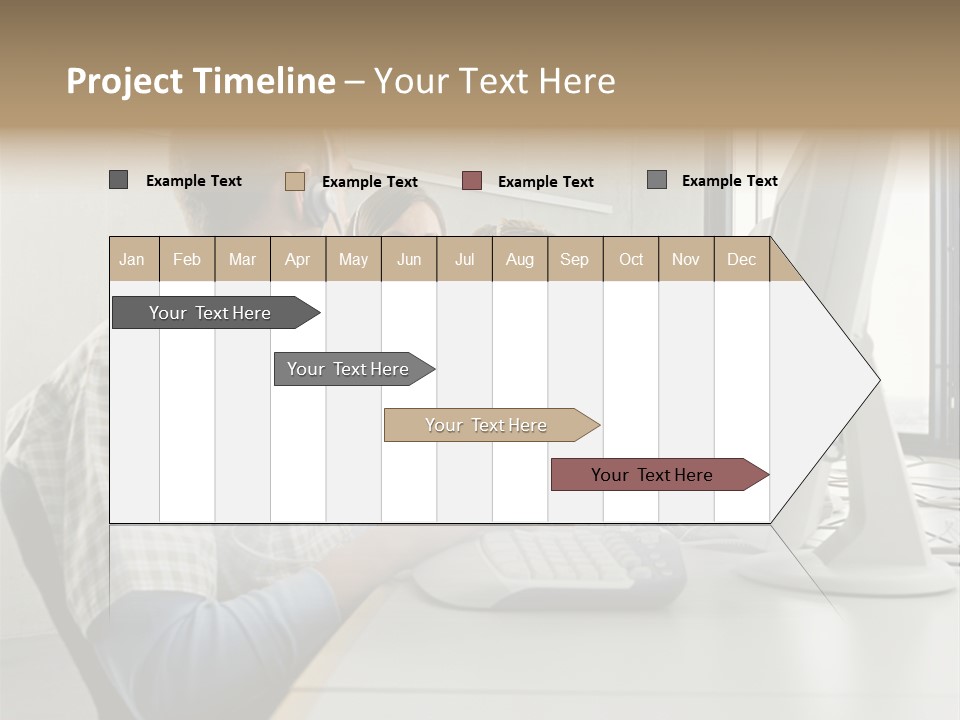 Computer Youngman Images PowerPoint Template