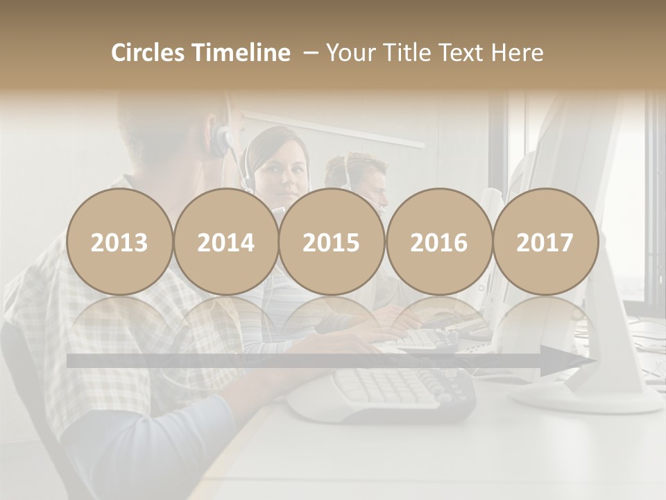 Computer Youngman Images PowerPoint Template