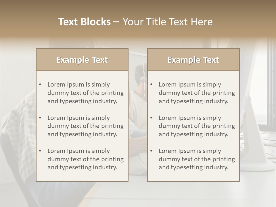Computer Youngman Images PowerPoint Template