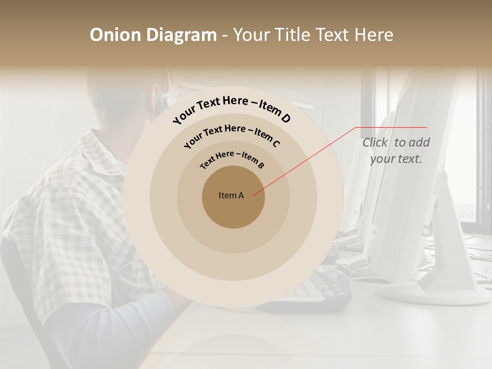 Computer Youngman Images PowerPoint Template