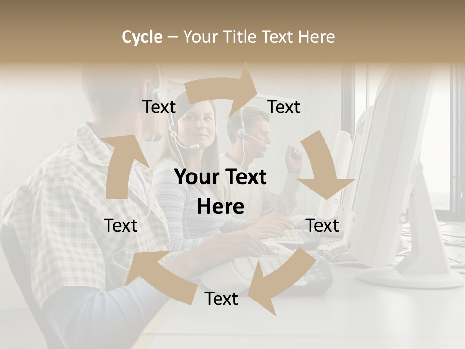 Computer Youngman Images PowerPoint Template