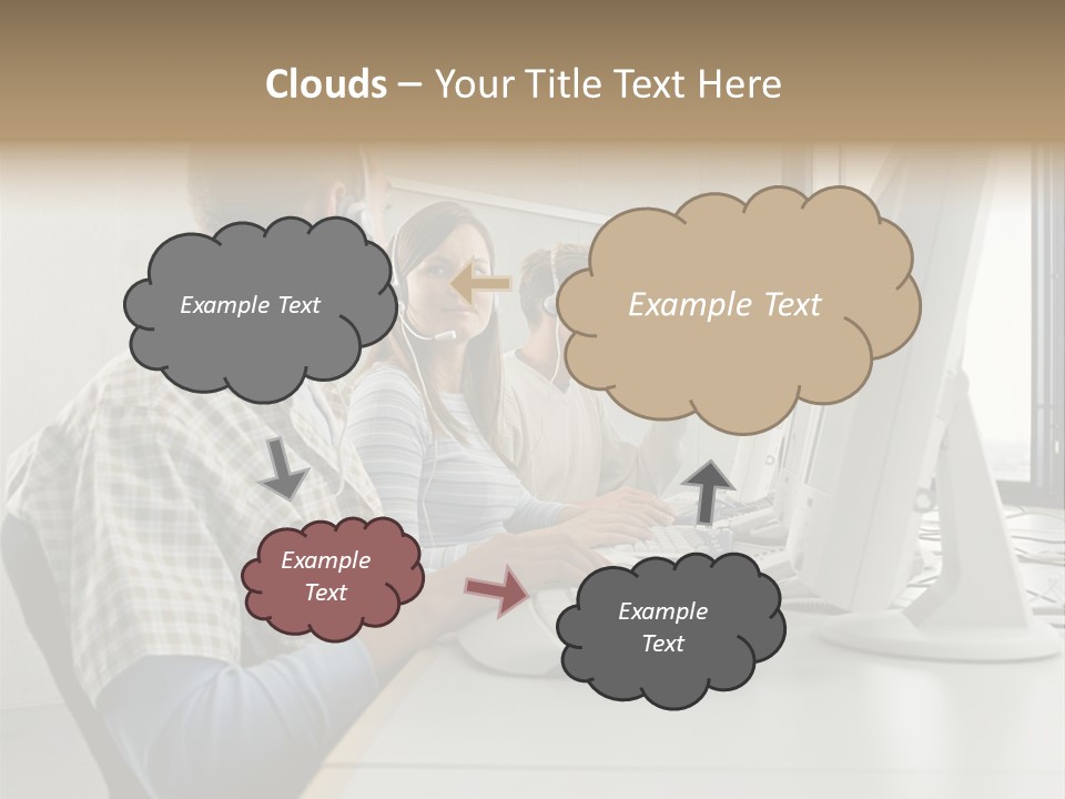 Computer Youngman Images PowerPoint Template
