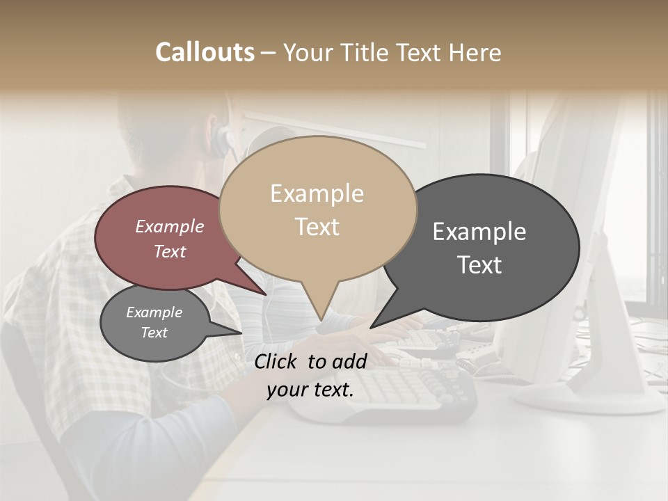 Computer Youngman Images PowerPoint Template