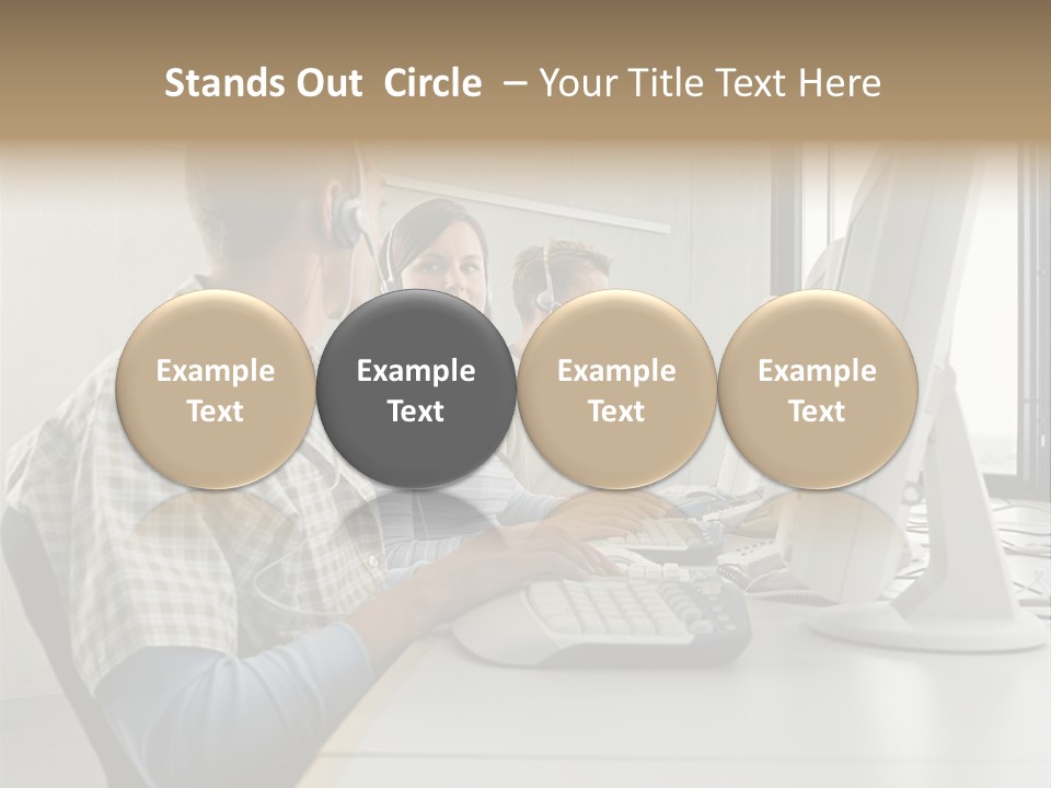 Computer Youngman Images PowerPoint Template