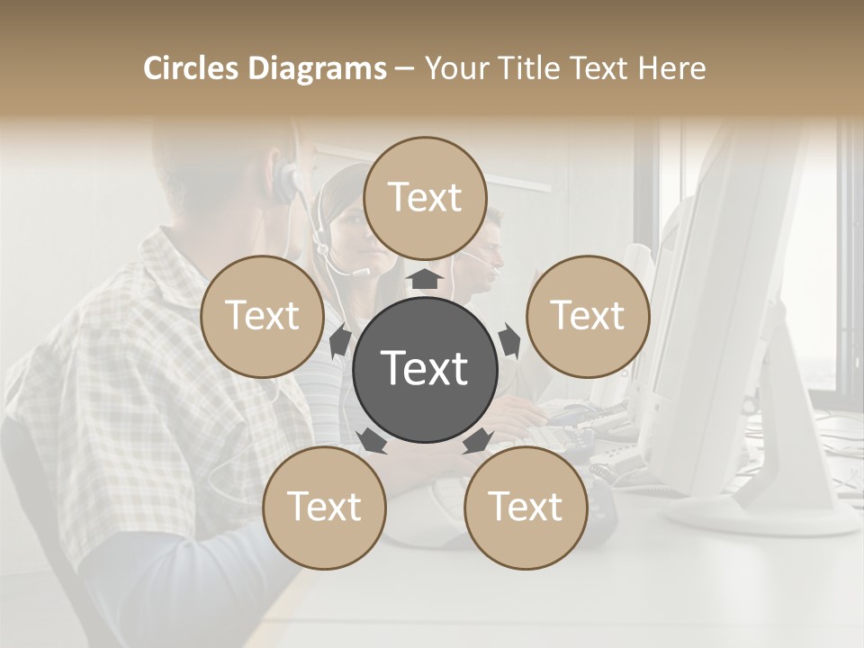Computer Youngman Images PowerPoint Template