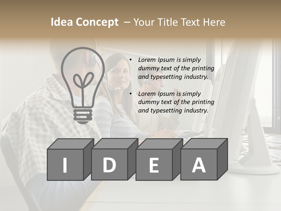 Computer Youngman Images PowerPoint Template
