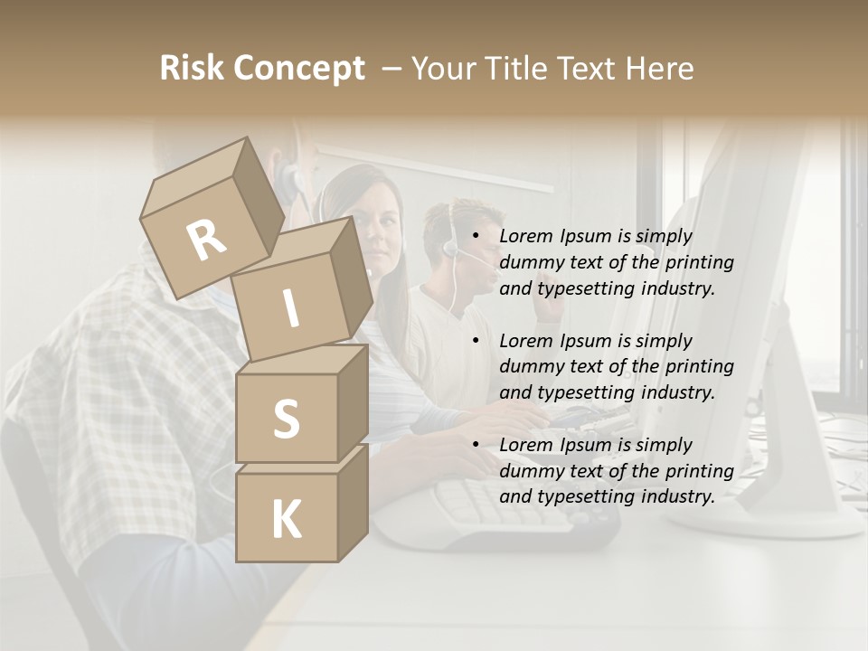 Computer Youngman Images PowerPoint Template