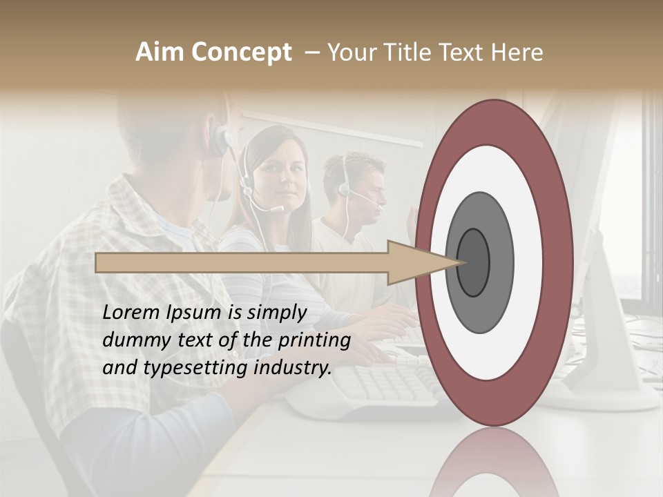 Computer Youngman Images PowerPoint Template