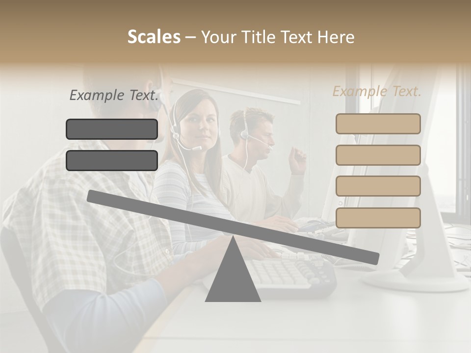 Computer Youngman Images PowerPoint Template