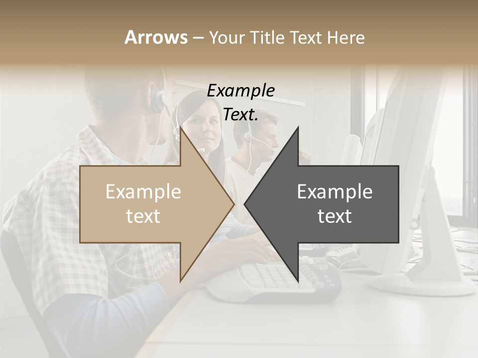 Computer Youngman Images PowerPoint Template