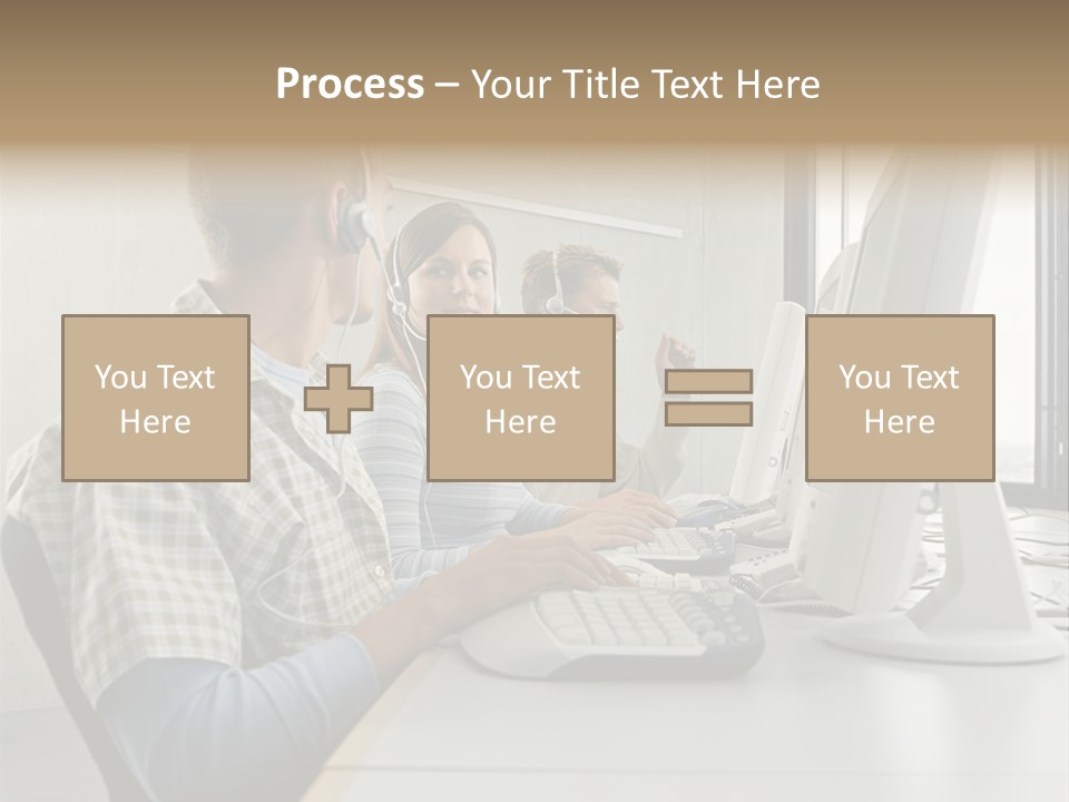 Computer Youngman Images PowerPoint Template