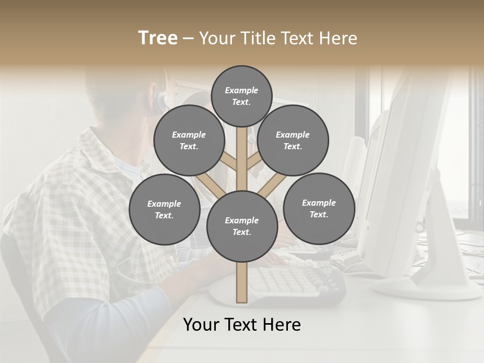 Computer Youngman Images PowerPoint Template