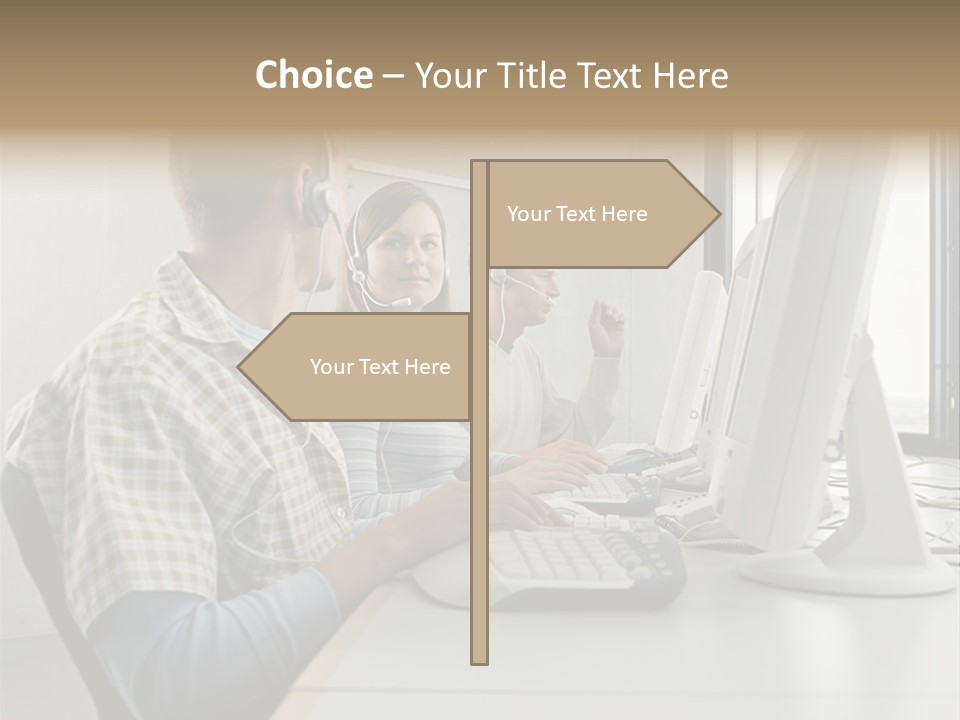 Computer Youngman Images PowerPoint Template