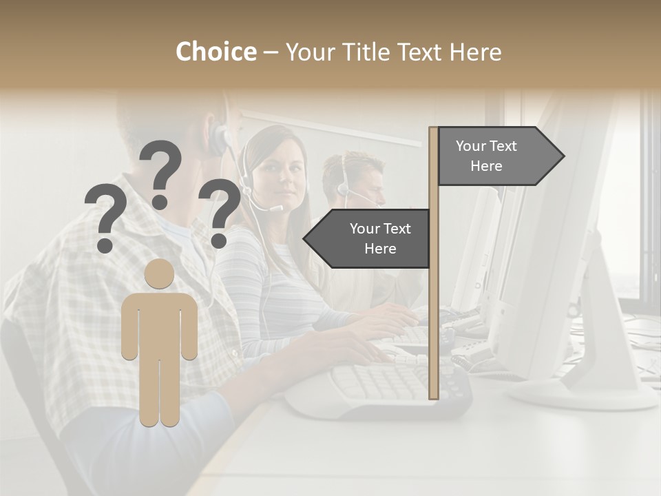 Computer Youngman Images PowerPoint Template