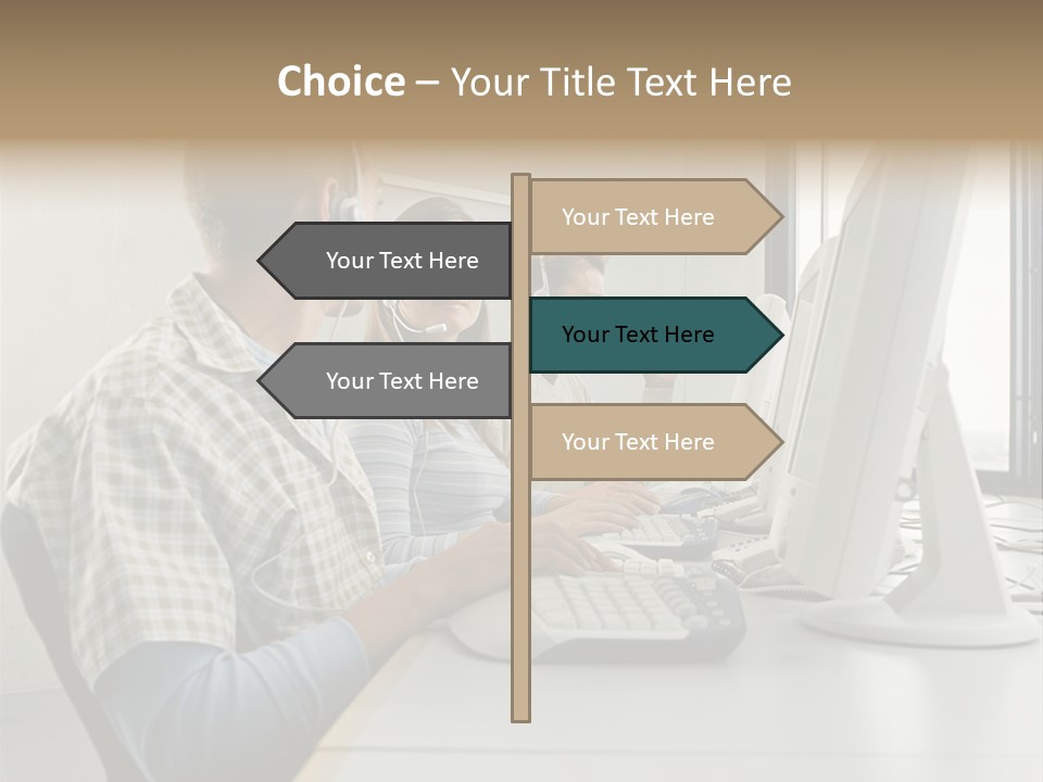Computer Youngman Images PowerPoint Template
