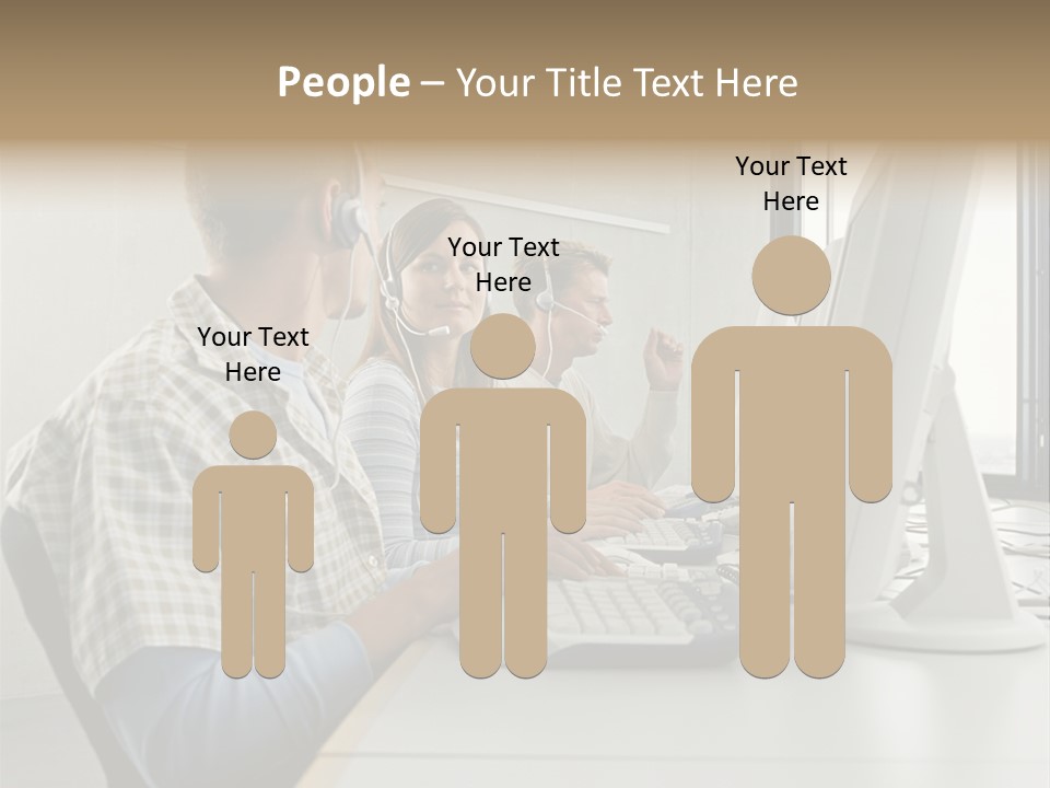 Computer Youngman Images PowerPoint Template