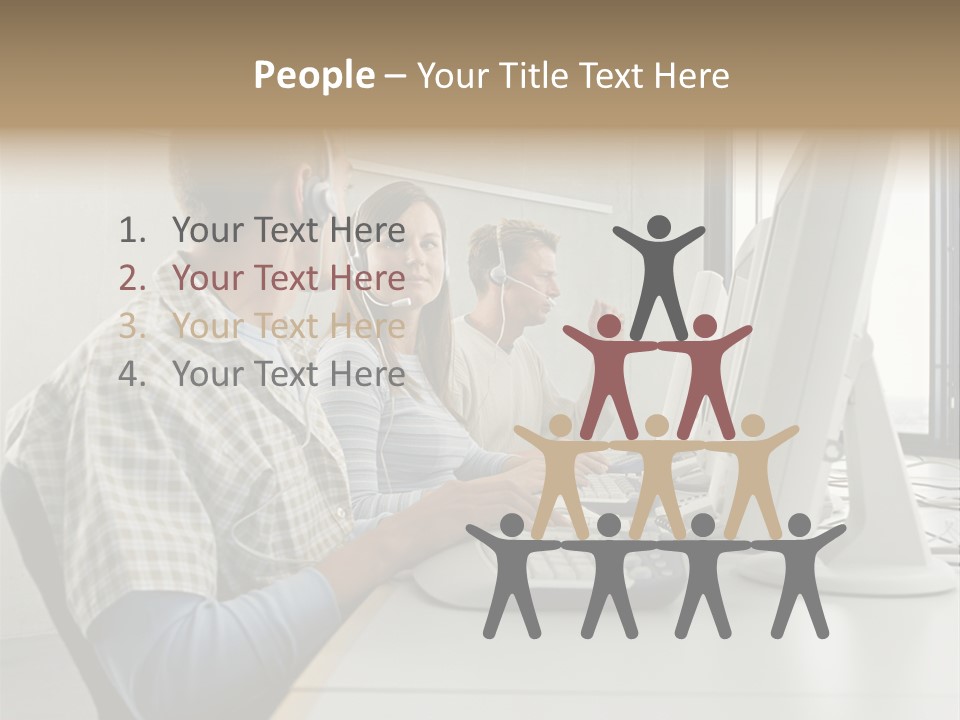 Computer Youngman Images PowerPoint Template