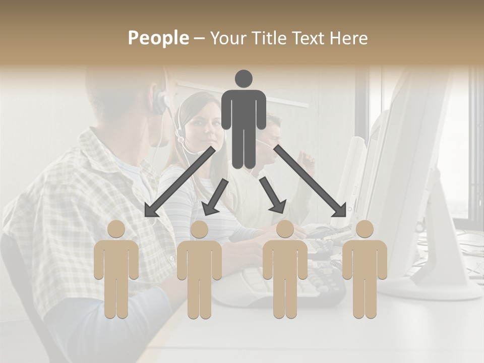 Computer Youngman Images PowerPoint Template