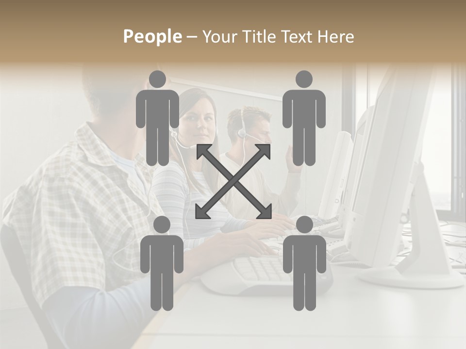 Computer Youngman Images PowerPoint Template