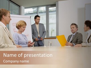 Businessman Talking Meeting PowerPoint Template