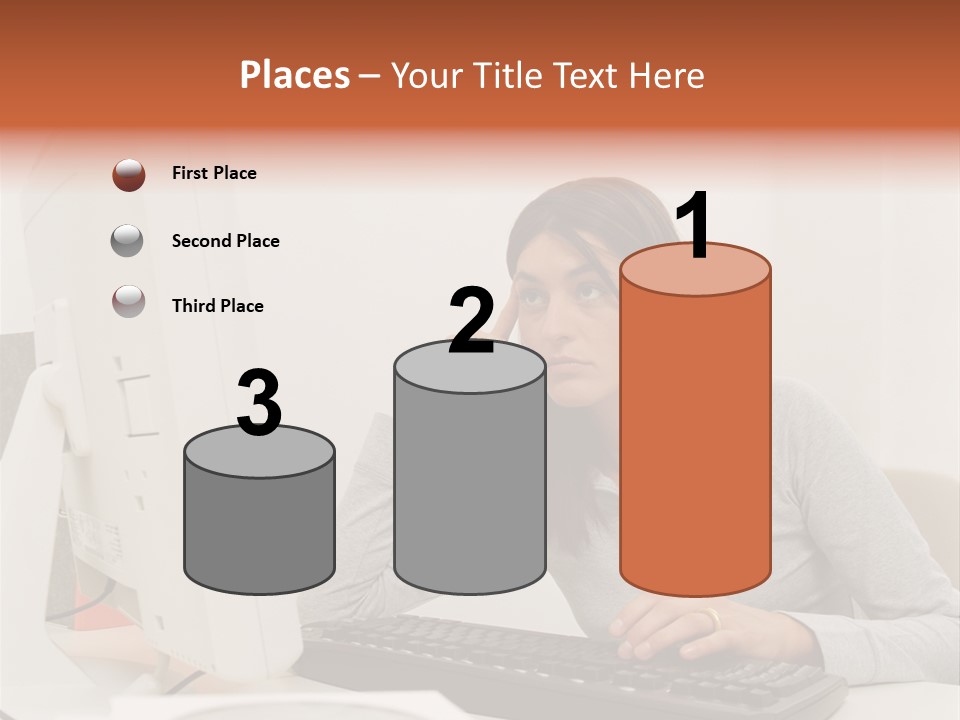 Woman Officeinterior Business PowerPoint Template