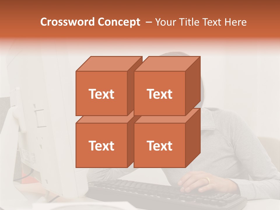 Woman Officeinterior Business PowerPoint Template