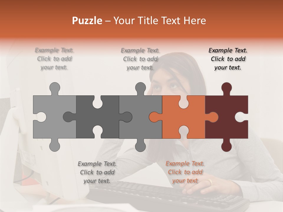 Woman Officeinterior Business PowerPoint Template