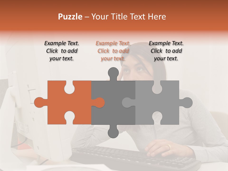 Woman Officeinterior Business PowerPoint Template