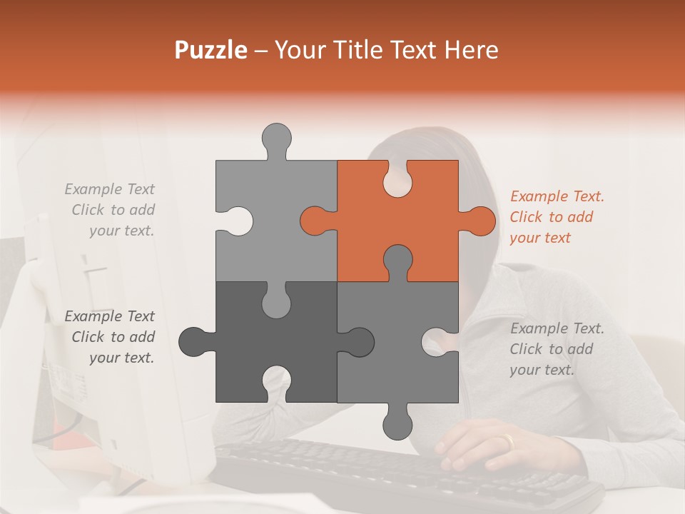 Woman Officeinterior Business PowerPoint Template