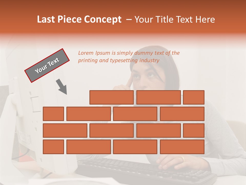 Woman Officeinterior Business PowerPoint Template