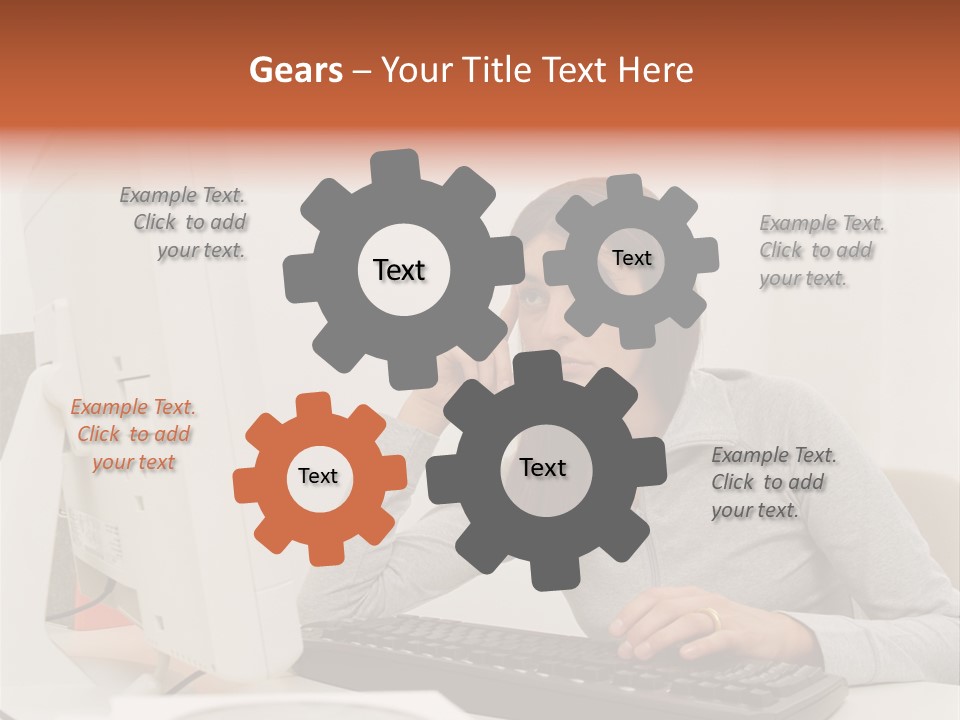 Woman Officeinterior Business PowerPoint Template