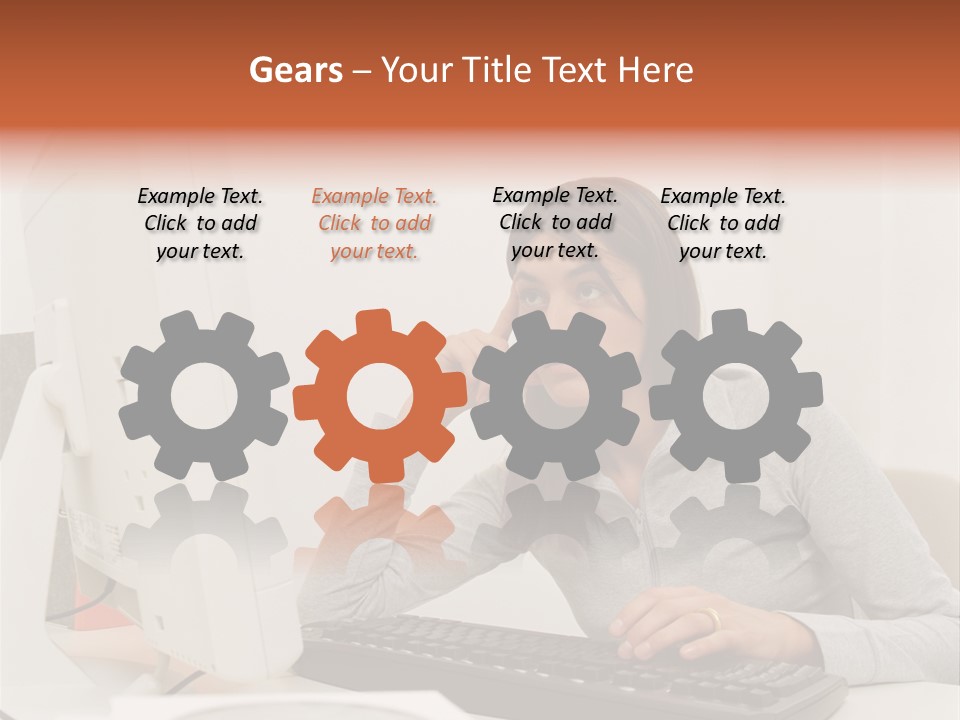 Woman Officeinterior Business PowerPoint Template