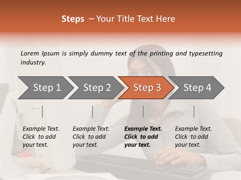 Woman Officeinterior Business PowerPoint Template
