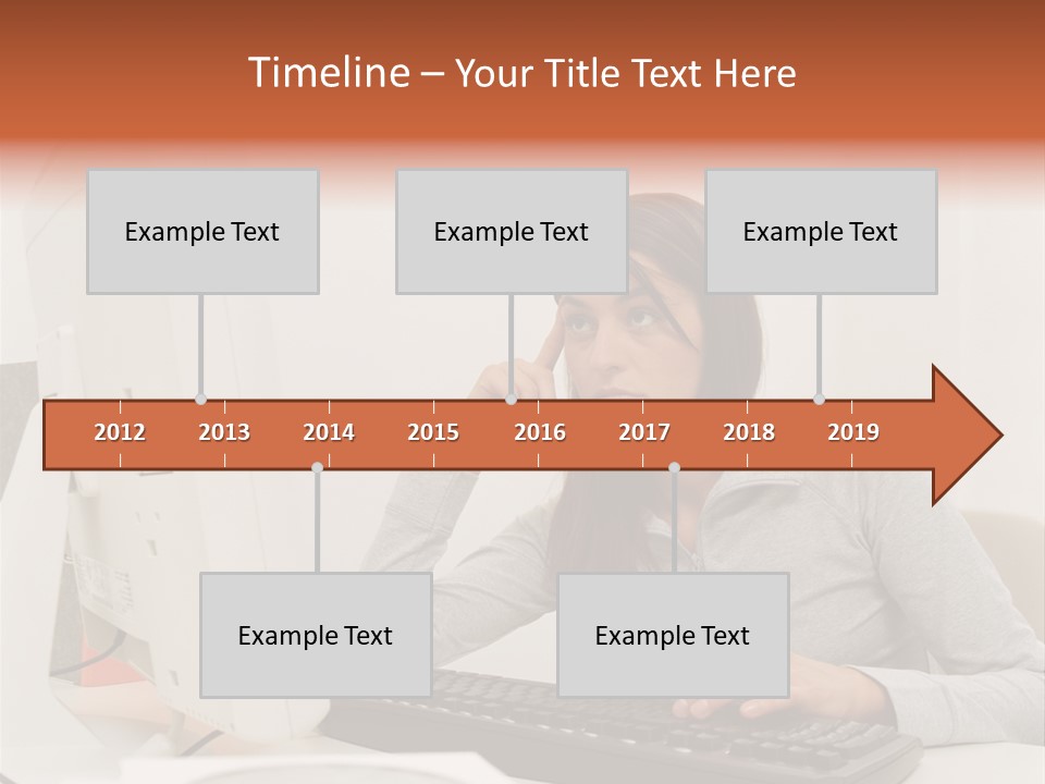 Woman Officeinterior Business PowerPoint Template