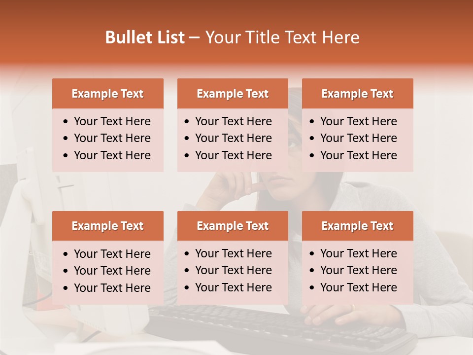 Woman Officeinterior Business PowerPoint Template