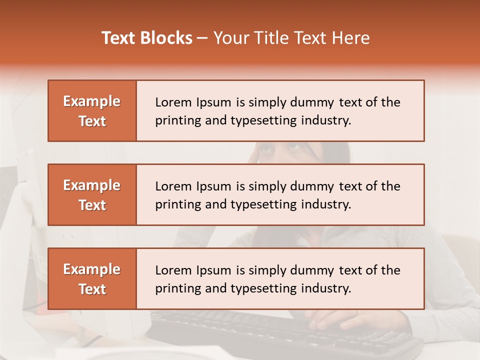 Woman Officeinterior Business PowerPoint Template