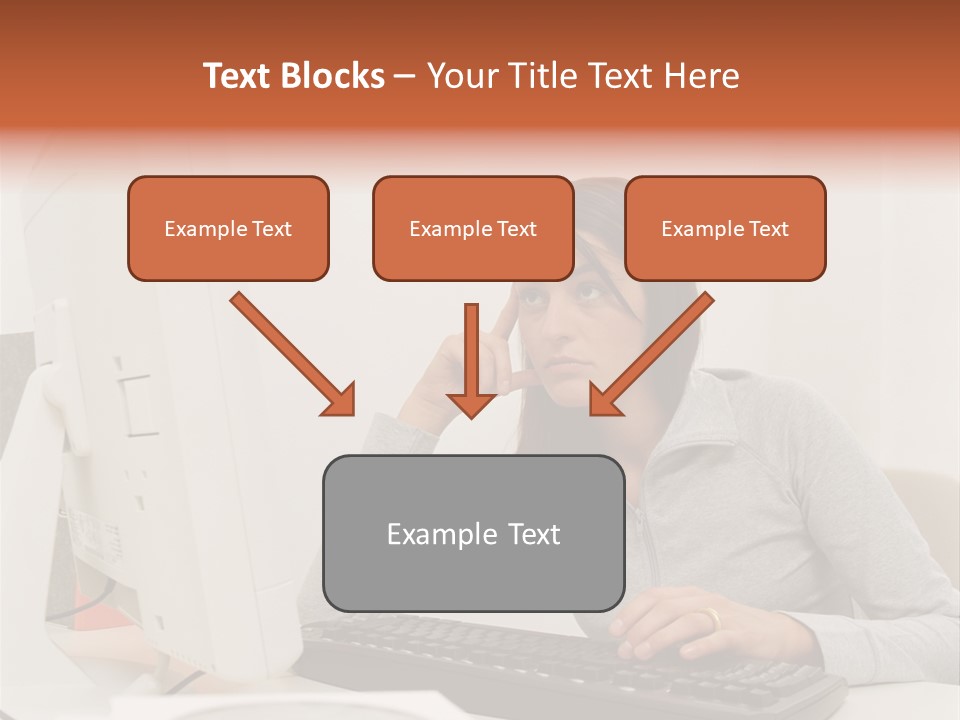 Woman Officeinterior Business PowerPoint Template