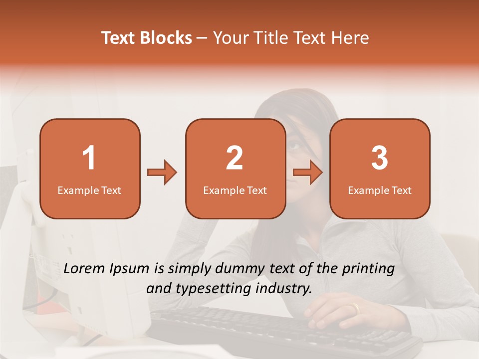 Woman Officeinterior Business PowerPoint Template
