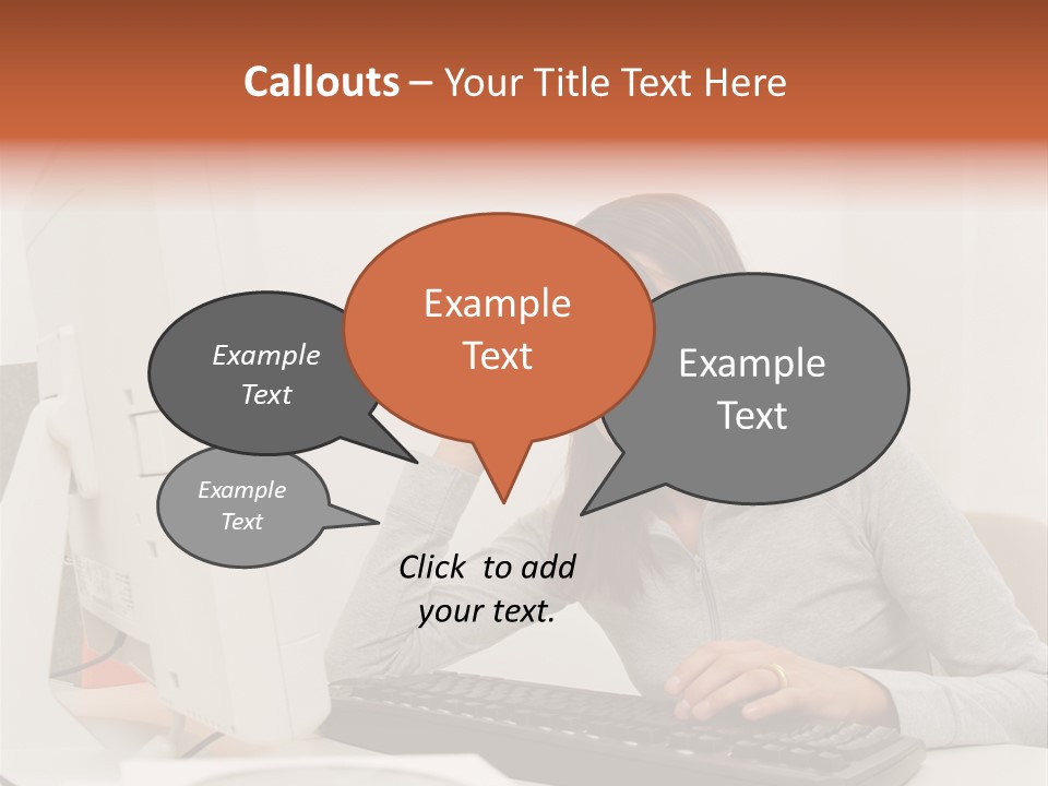 Woman Officeinterior Business PowerPoint Template