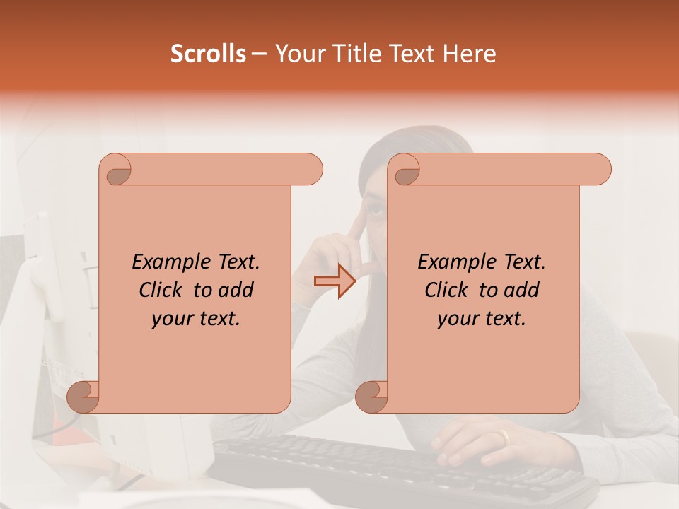 Woman Officeinterior Business PowerPoint Template