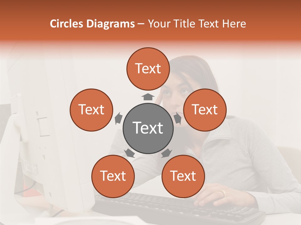 Woman Officeinterior Business PowerPoint Template