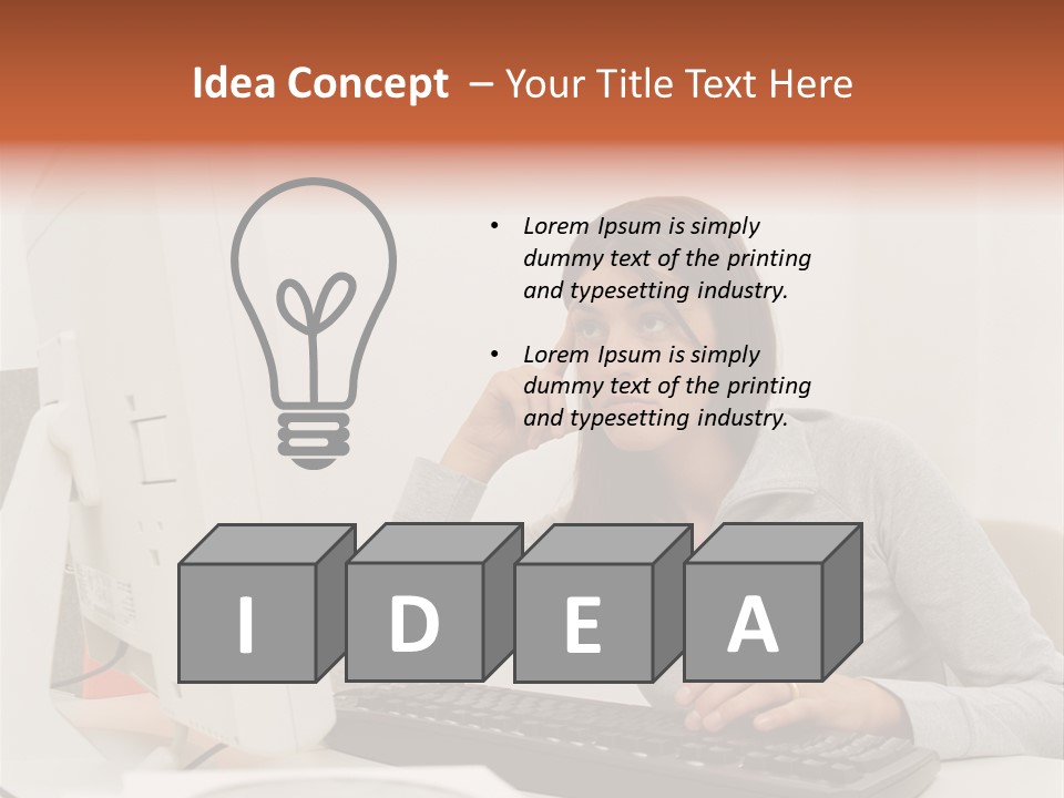 Woman Officeinterior Business PowerPoint Template