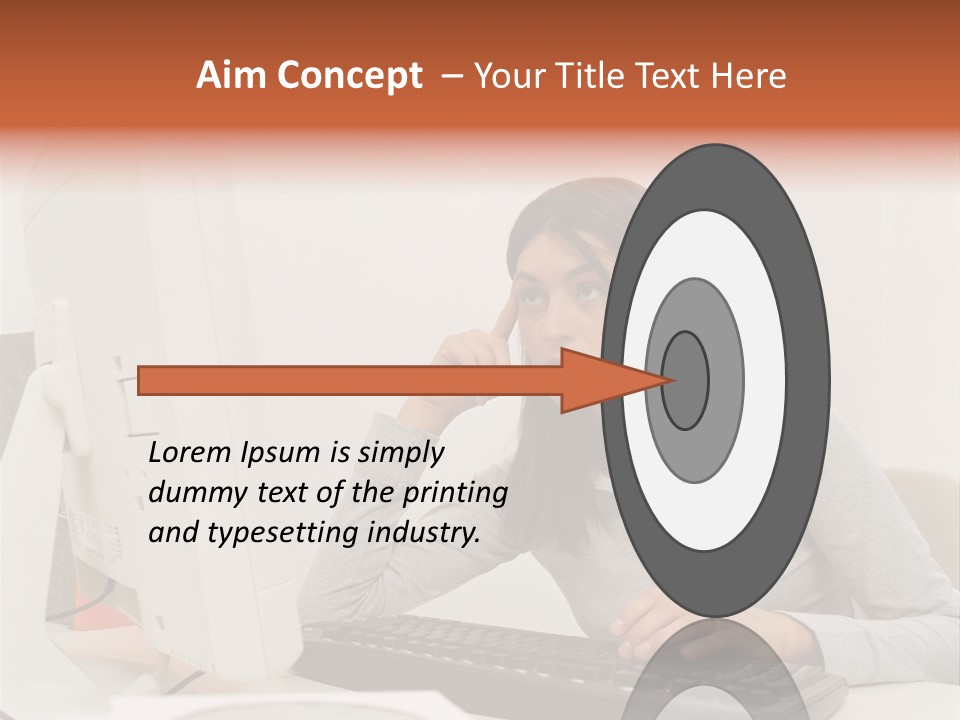 Woman Officeinterior Business PowerPoint Template