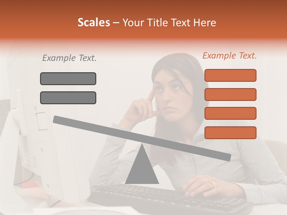 Woman Officeinterior Business PowerPoint Template
